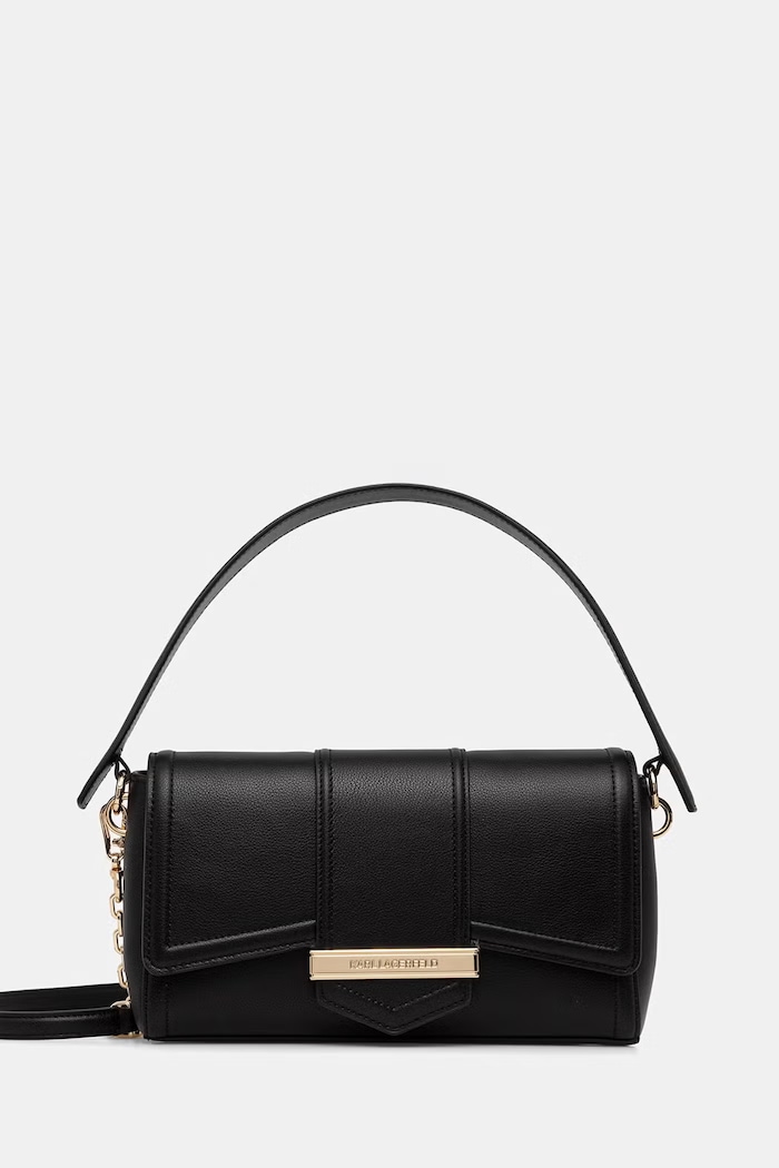 Karl Lagerfeld geantă crossbody pentru femei din piele K/NOVA negru B2W30098