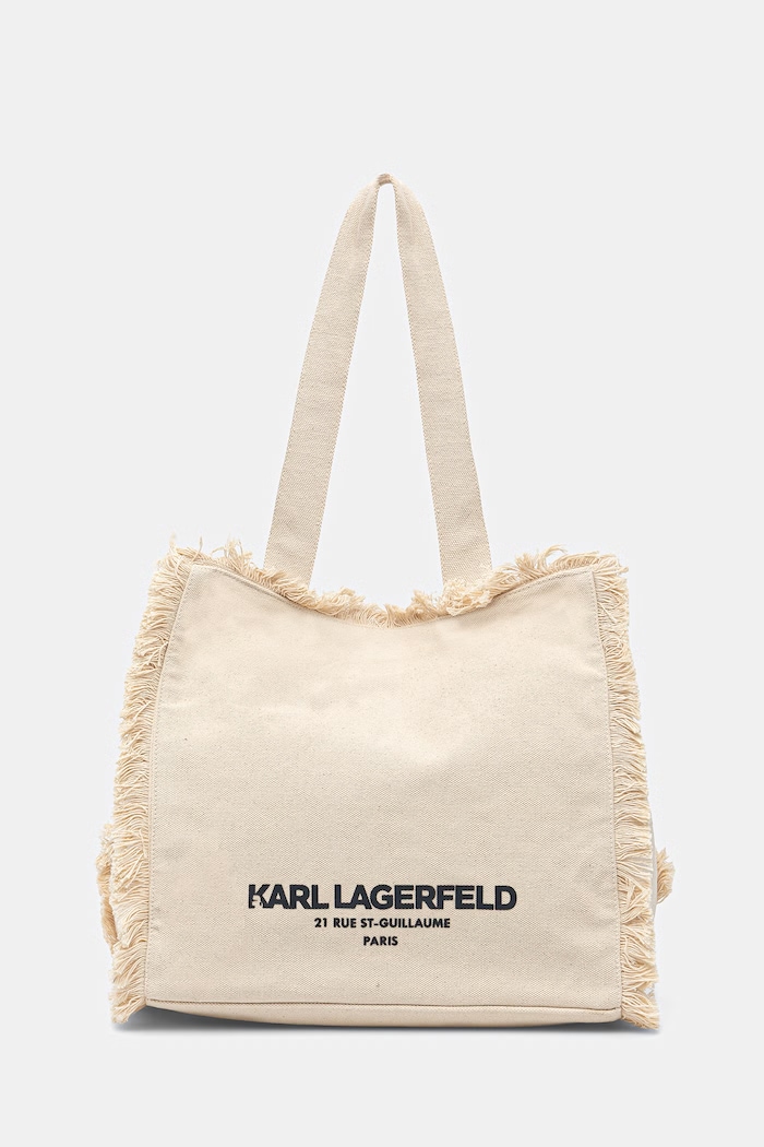 Karl Lagerfeld tote torba za žene pamučna K/RSG bež B2W50021