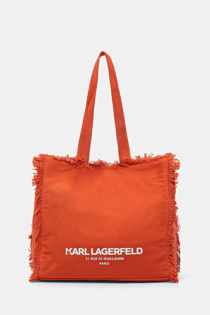 Karl Lagerfeld torebka tote damska bawełniana K/RSG pomarańczowy B2W50021