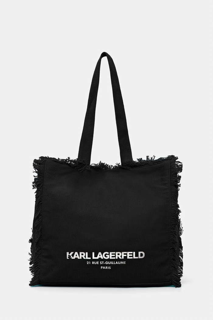 Karl Lagerfeld tote torba za žene pamučna K/RSG crna B2W50021