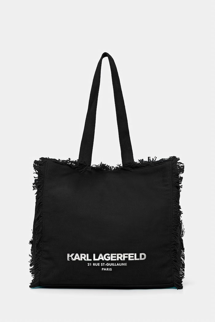 Karl Lagerfeld tote torba za žene pamučna K/RSG crna B2W50021