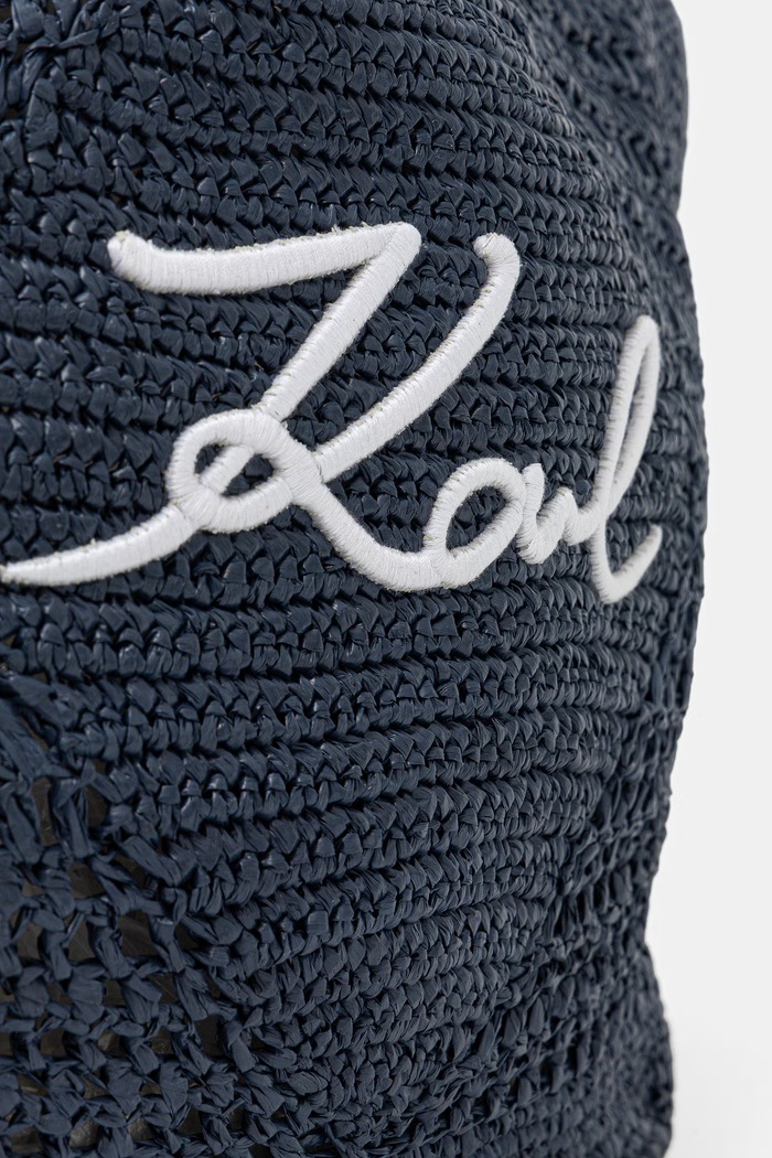Karl Lagerfeld tote bag pentru femei împletită K/SIGNATURE bleumarin B2W46068