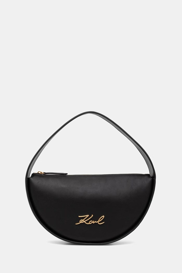 Karl Lagerfeld dámska kožená hobo kabelka K/SIGNATURE čierna B2W30004