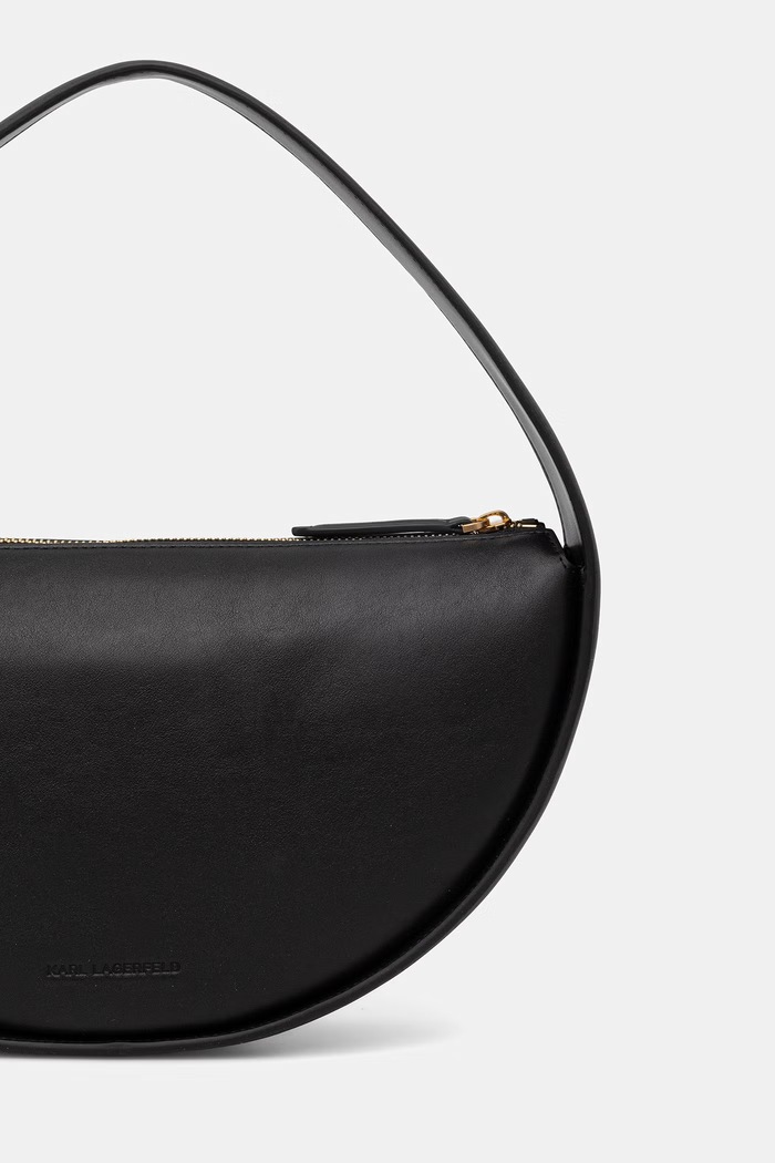 Doplnky Karl Lagerfeld dámska kožená hobo kabelka K/SIGNATURE B2W30004 čierna