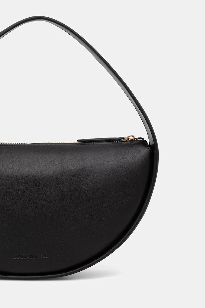 Doplnky Karl Lagerfeld dámska kožená hobo kabelka K/SIGNATURE B2W30004 čierna