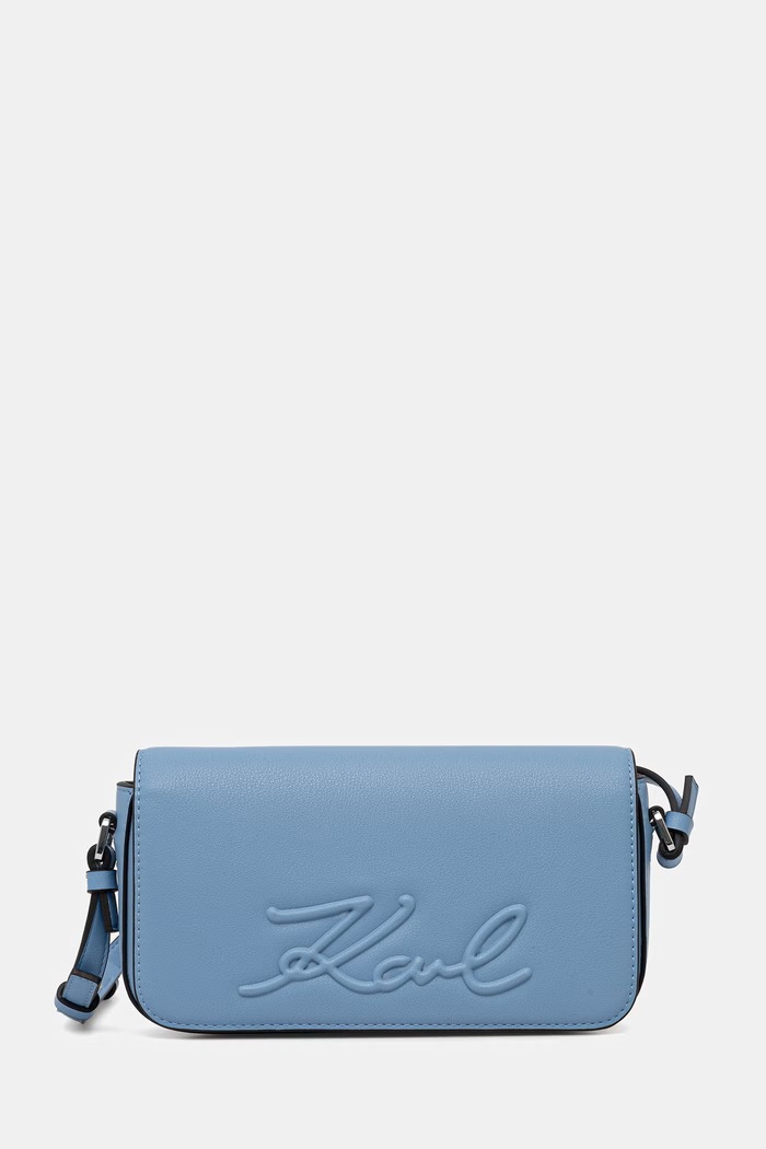 Karl Lagerfeld torebka bagietka damska z imitacji skóry K/VILLE niebieski B2W30222