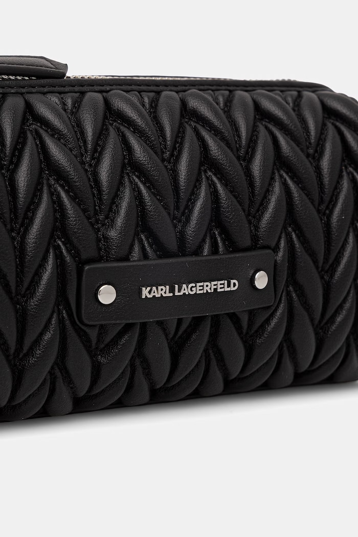 Karl Lagerfeld kabelka dámska z imitácie kože K/WEAVE čierna B2W30279