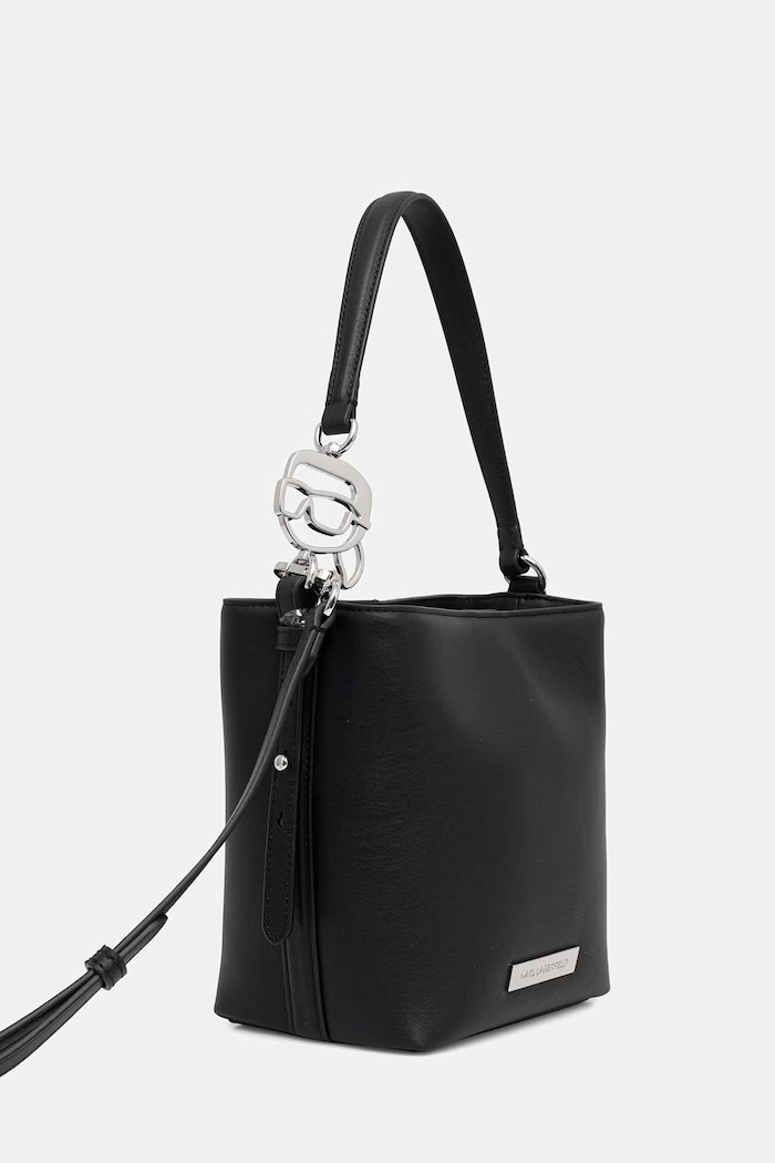 Karl Lagerfeld torebka damska z imitacji skóry IKON B2W30244 czarny SS26