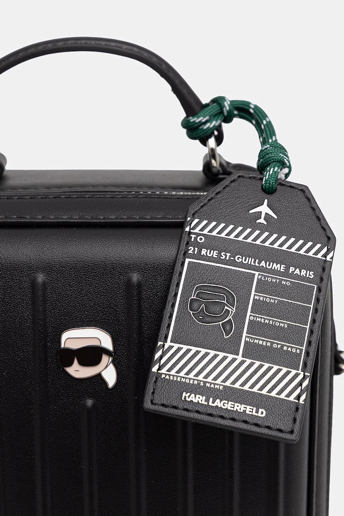 Karl Lagerfeld crossbody torbica ženska IKON B1W30034 črna