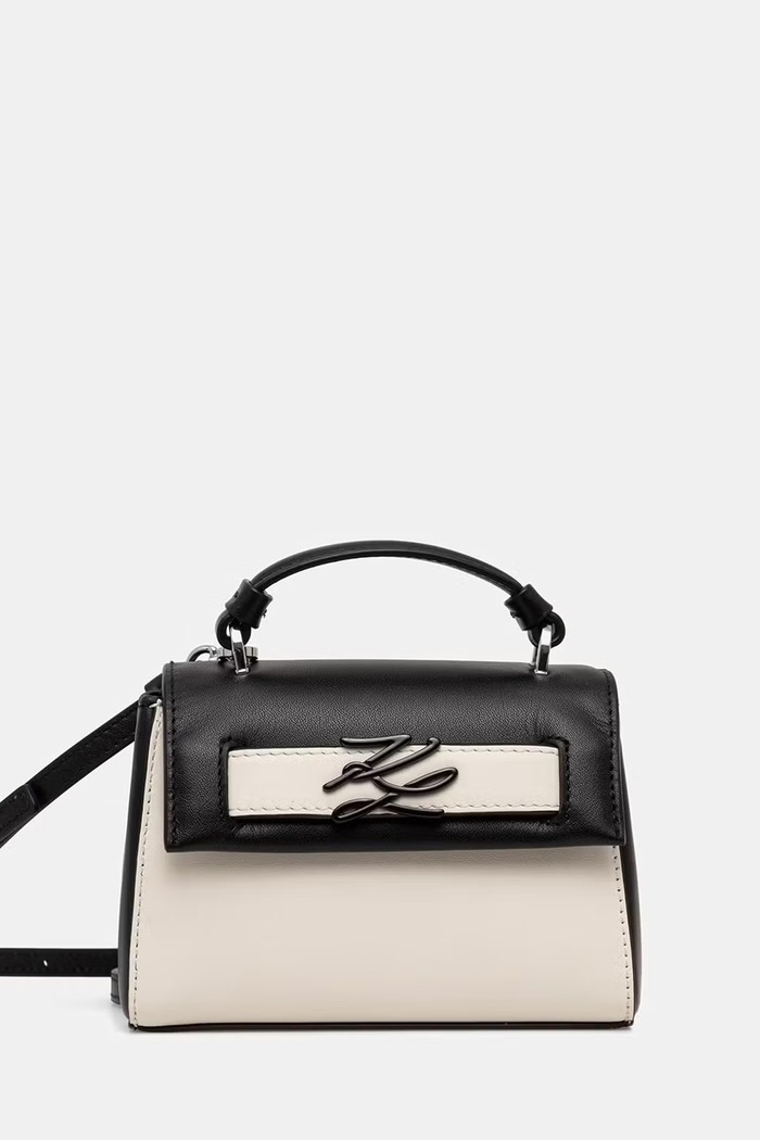 Karl Lagerfeld crossbody kabelka dámska kožená K/AUTOGRAPH béžová B2W30271