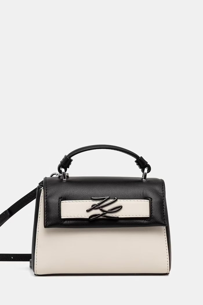 Karl Lagerfeld crossbody kabelka dámska kožená K/AUTOGRAPH béžová B2W30271