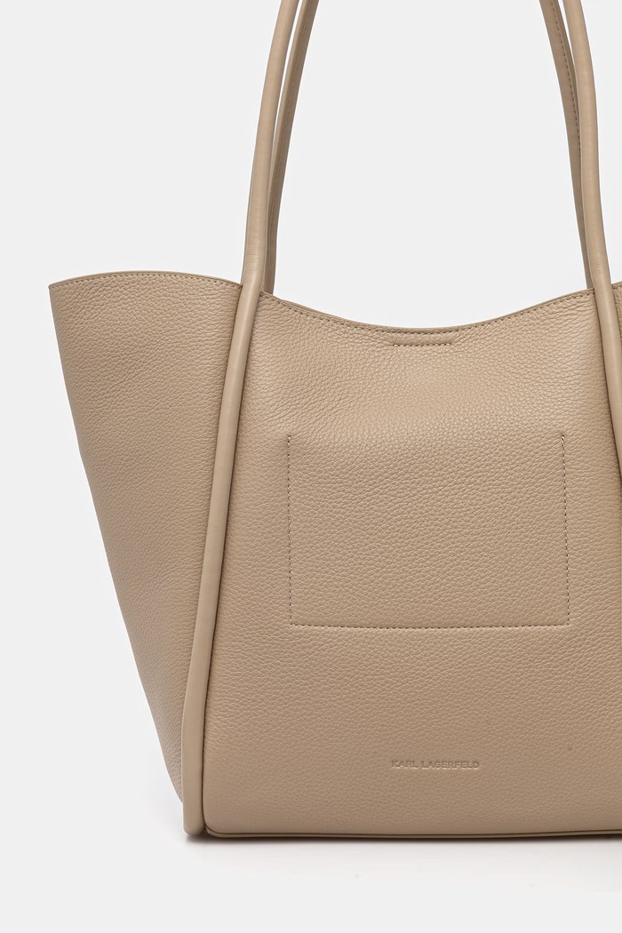 Doplnky Karl Lagerfeld kabelka typu shopper dámska kožená K/AUTOGRAPH B2W30051 béžová