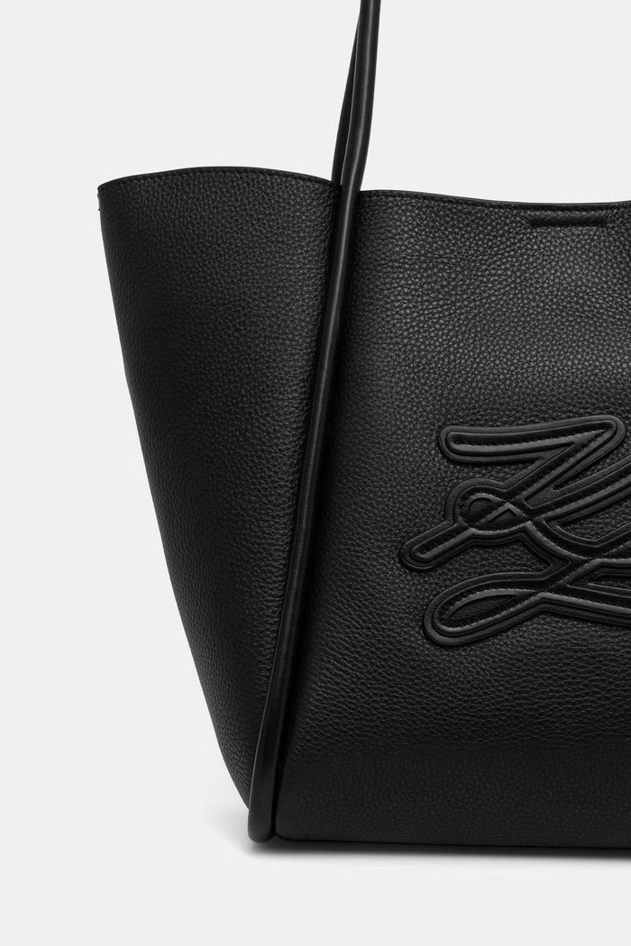 Karl Lagerfeld kabelka typu shopper dámska kožená K/AUTOGRAPH čierna B2W30051
