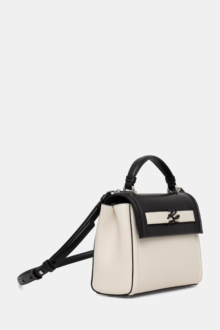 Karl Lagerfeld dámska kožená bagetová kabelka K/AUTOGRAPH B2W30237 biela SS26
