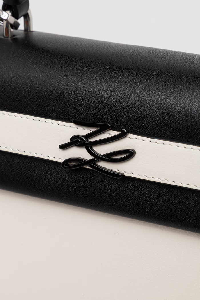 Karl Lagerfeld dámska kožená bagetová kabelka K/AUTOGRAPH B2W30237 biela