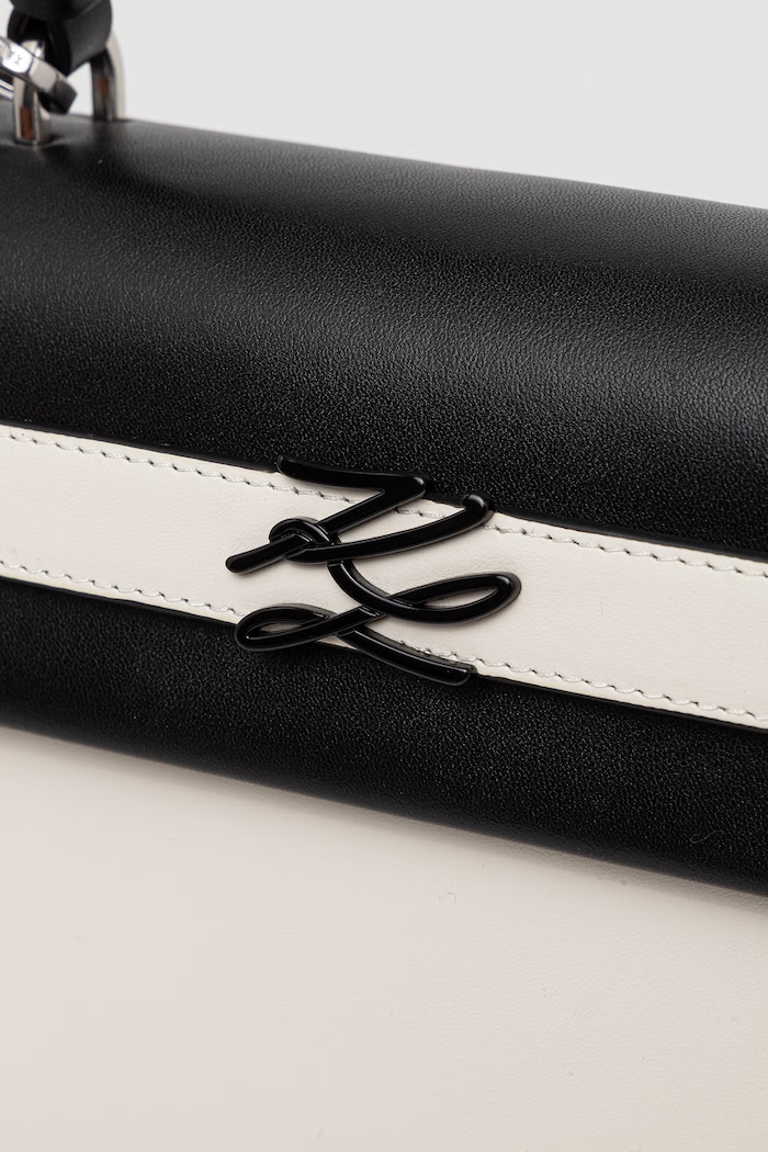 Karl Lagerfeld dámska kožená bagetová kabelka K/AUTOGRAPH B2W30237 biela