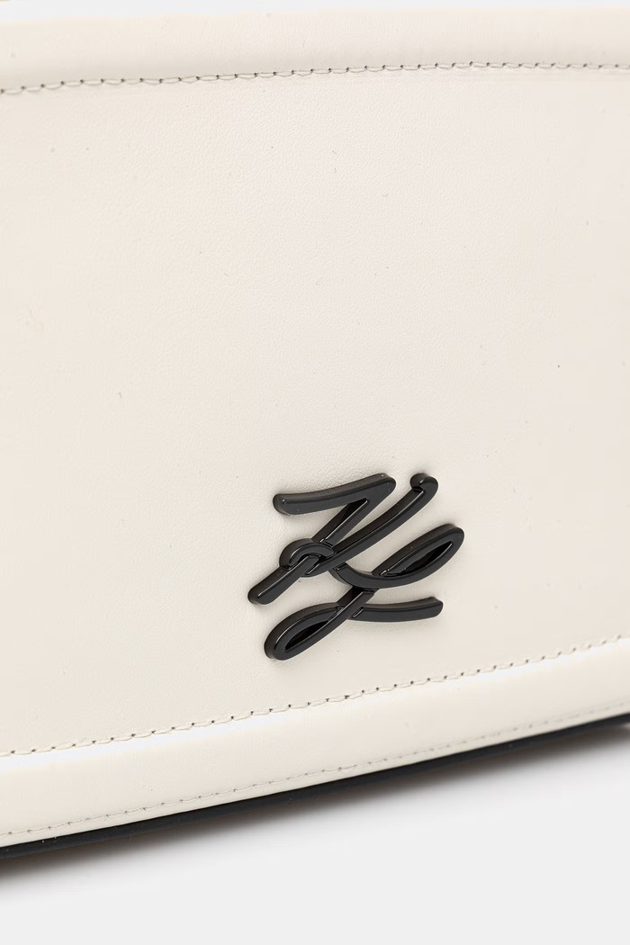 Karl Lagerfeld geantă crossbody pentru femei, din piele K/AUTOGRAPH bej B2W30234