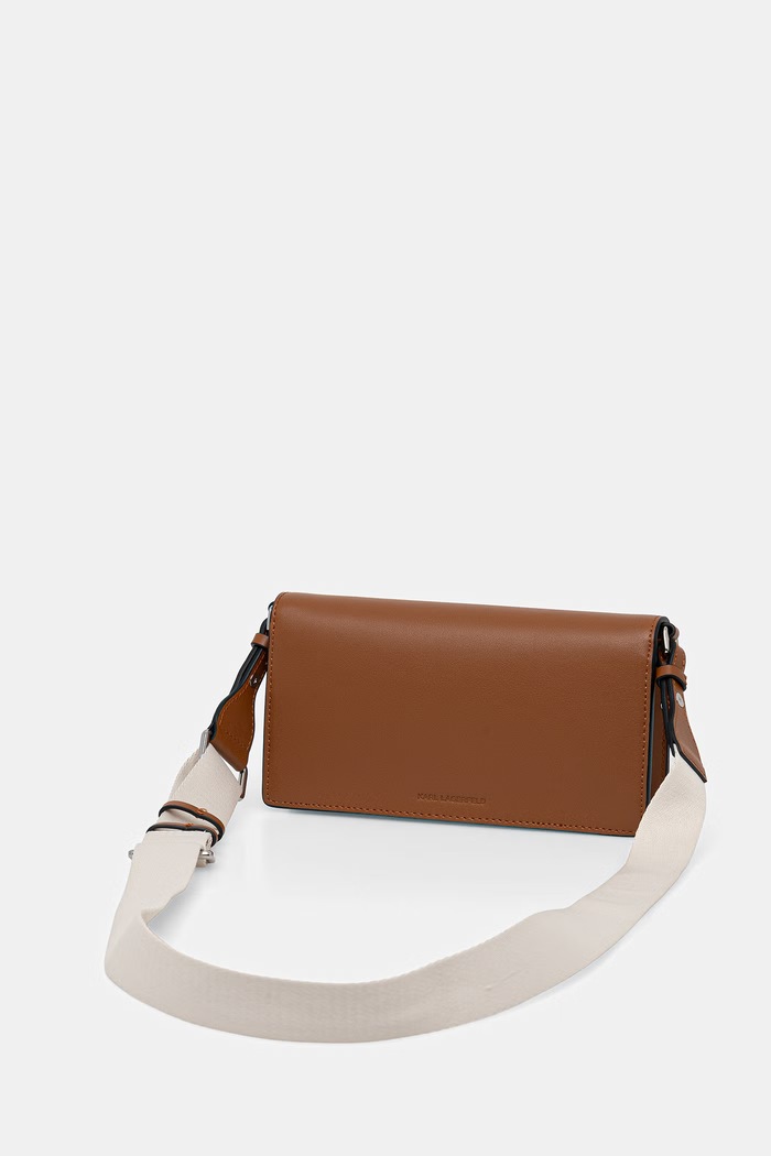 Karl Lagerfeld crossbody kabelka dámska kožená K/CIRCLE hnedá B2W30273