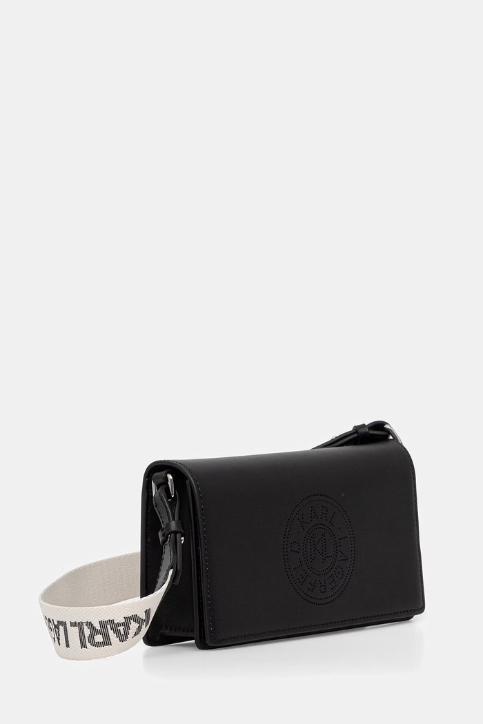 Doplnky Karl Lagerfeld crossbody kabelka dámska kožená K/CIRCLE B2W30273 čierna