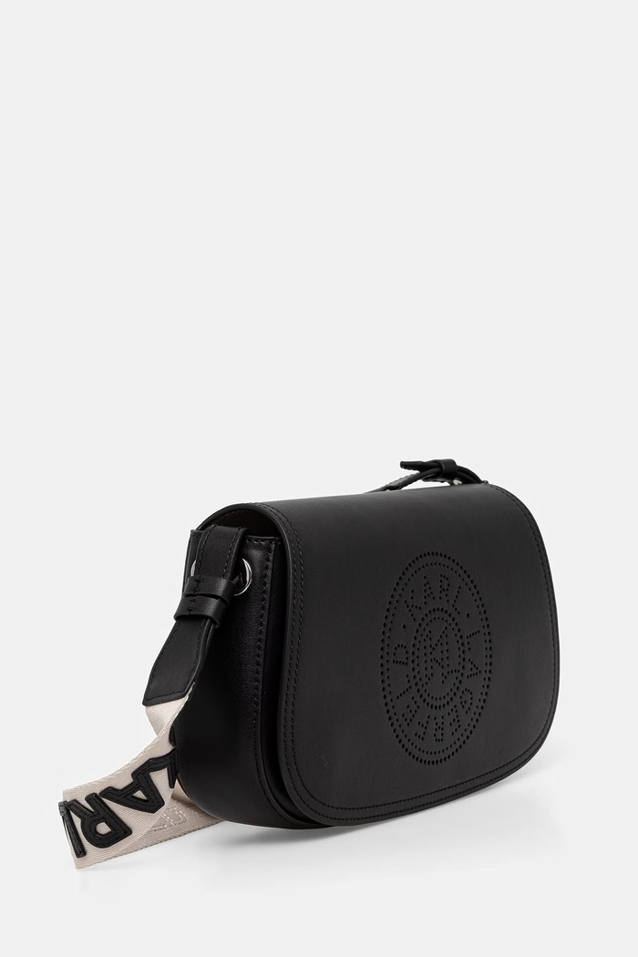 Karl Lagerfeld detská kožená kabelka K/CIRCLE B2W30015 čierna SS26