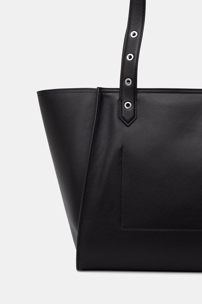 Akcesoria Karl Lagerfeld torebka shopper damska skórzana K/EYELETS B2W30084 czarny