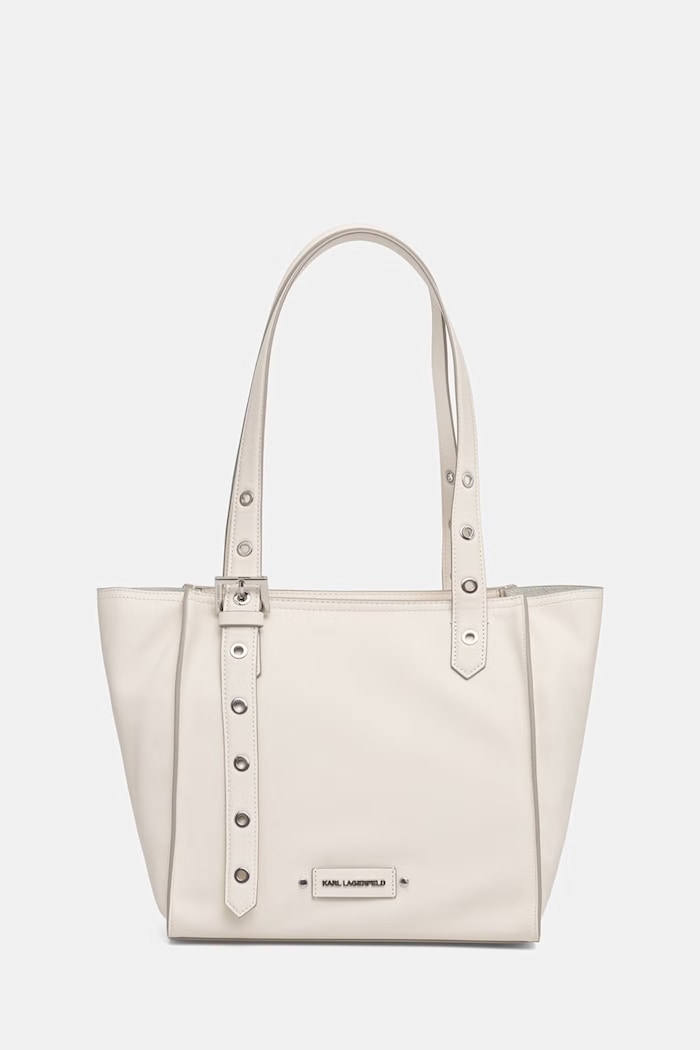 Karl Lagerfeld kabelka typu tote dámska kožená K/EYELETS béžová B2W30085