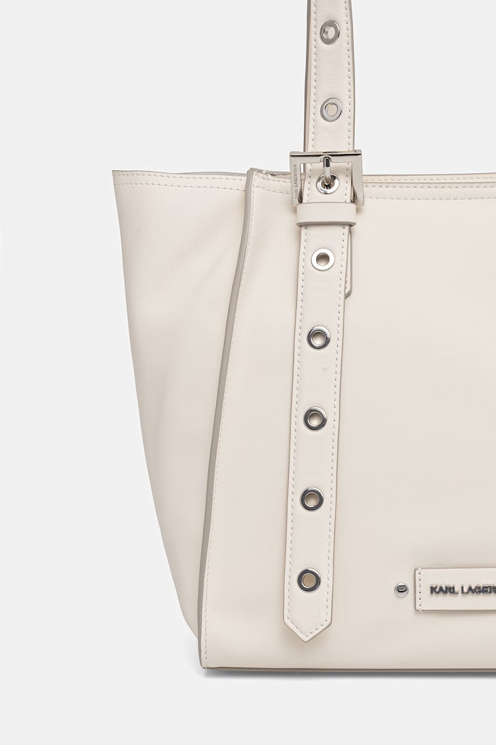 Karl Lagerfeld kabelka typu tote dámska kožená K/EYELETS béžová B2W30085