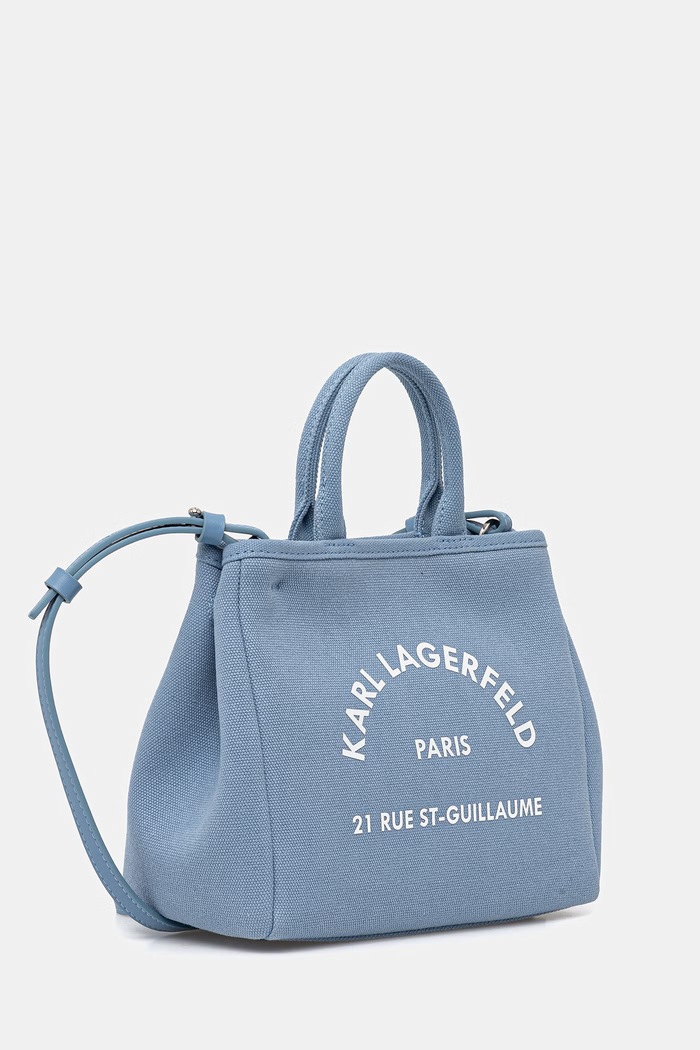 Karl Lagerfeld geantă crossbody pentru femei, din bumbac K/RSG CONV. B2W50003 albastru SS26