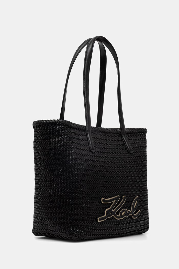 Karl Lagerfeld kabelka typu shopper dámska kožená K/SIGNATURE B2W30205 čierna SS26