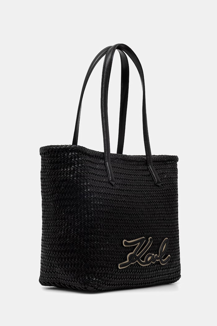 Karl Lagerfeld kabelka typu shopper dámska kožená K/SIGNATURE B2W30205 čierna SS26