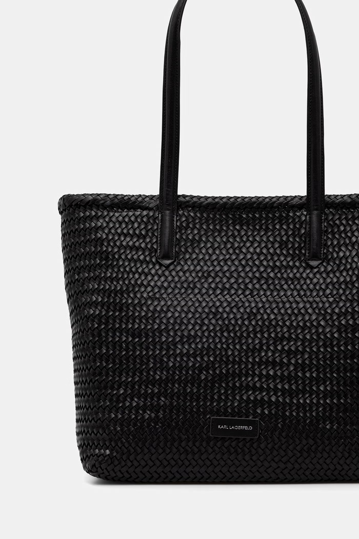 Doplnky Karl Lagerfeld kabelka typu shopper dámska kožená K/SIGNATURE B2W30205 čierna