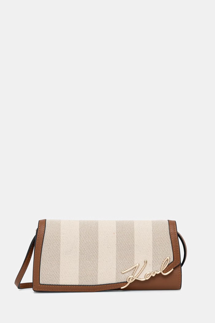 Karl Lagerfeld crossbody kabelka dámska bavlnená K/SIGNATURE béžová B2W30276