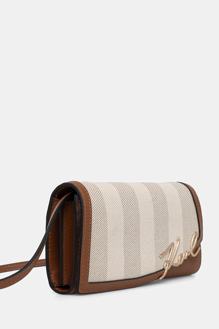 Karl Lagerfeld crossbody kabelka dámska bavlnená K/SIGNATURE B2W30276 béžová SS26