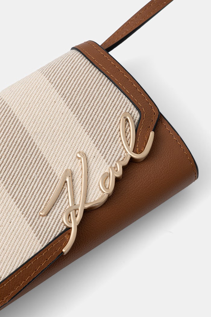 Karl Lagerfeld crossbody kabelka dámska bavlnená K/SIGNATURE béžová B2W30276