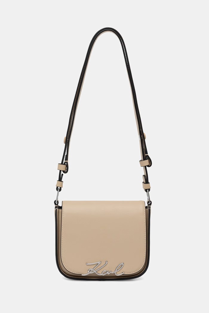Karl Lagerfeld listonoszka damska z imitacji skóry K/SIGNATURE beżowy B2W30006