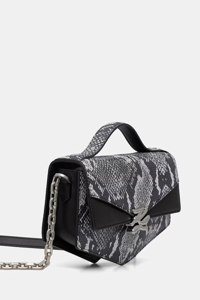 Karl Lagerfeld listová kabelka dámska kožená Karl Lagerfeld Studio B2W30255 sivá SS26
