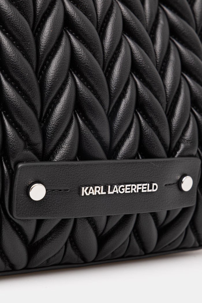 Dámska kabelka z imitácie kože Karl Lagerfeld K/WEAVE čierna B2W30035