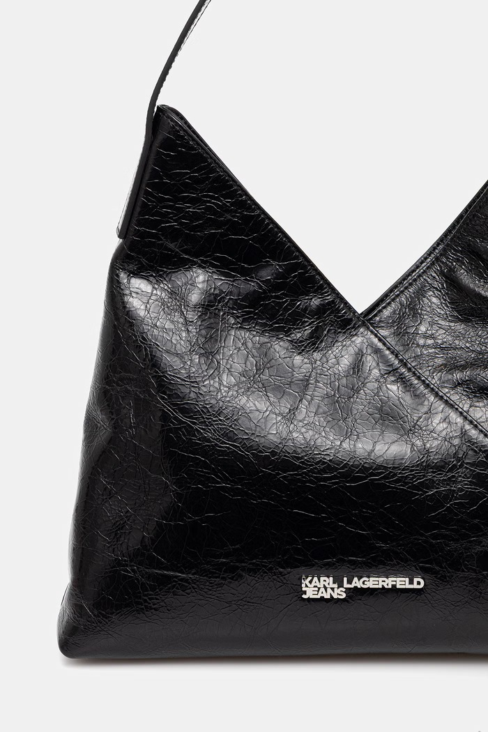 Kožená kabelka Karl Lagerfeld Jeans čierna B1W30187