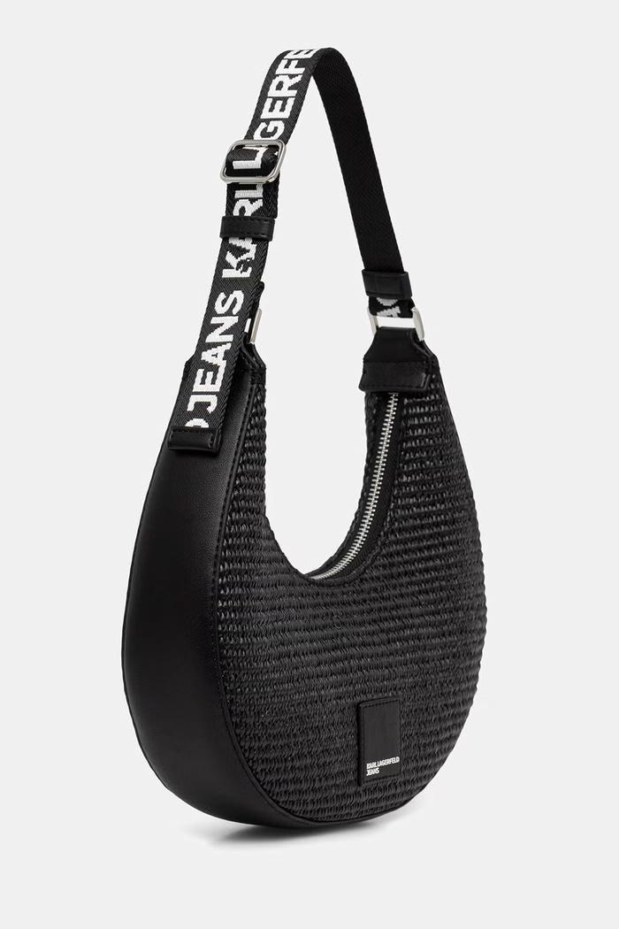 Karl Lagerfeld Jeans kabelka rohlík dámská pletená B2W30120 černá SS26