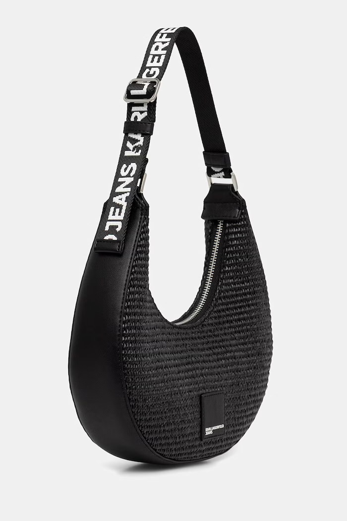 Karl Lagerfeld Jeans kabelka rohlík dámská pletená B2W30120 černá SS26