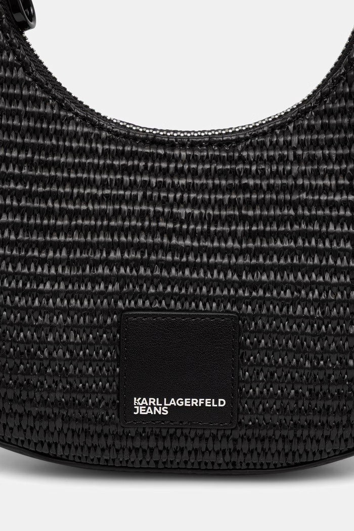 Karl Lagerfeld Jeans kabelka rohlík dámská pletená černá B2W30120