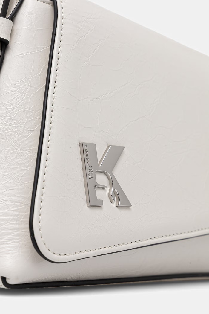 Kožená kabelka Karl Lagerfeld Jeans biela B2W30130