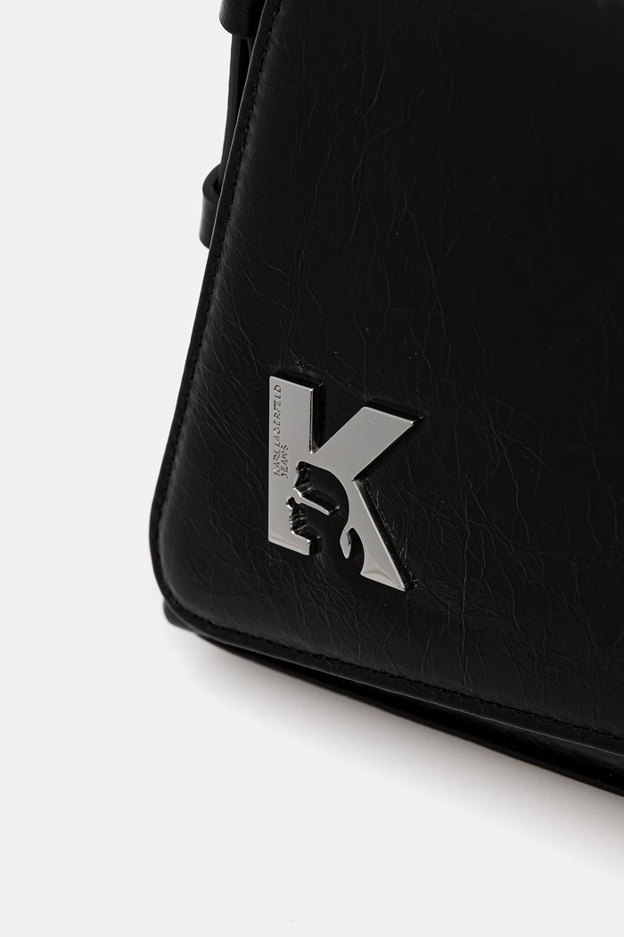 Kožená kabelka Karl Lagerfeld Jeans čierna B2W30130