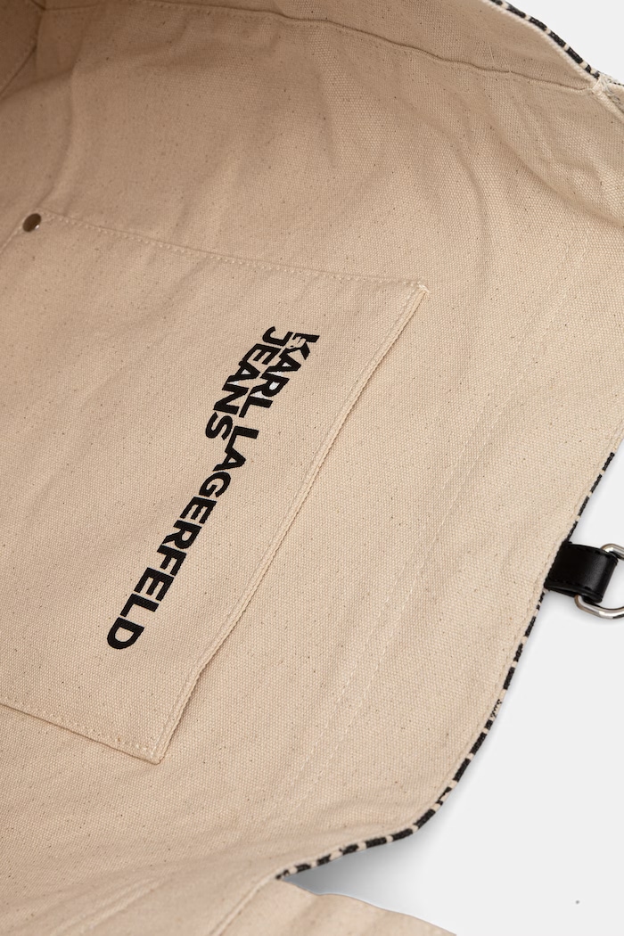 Βαμβακερή τσάντα Karl Lagerfeld Jeans B2W50048 μπεζ