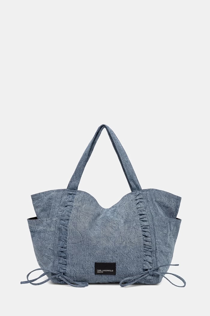 Jeans torba Karl Lagerfeld Jeans Tekstil modra B2W50054