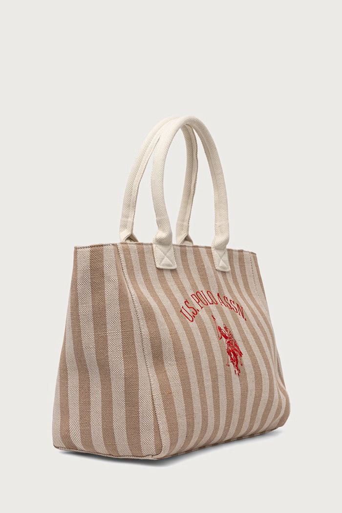 U.S. Polo Assn. Tote taška dámská bavlněná BEU2P9180WCO béžová SS26