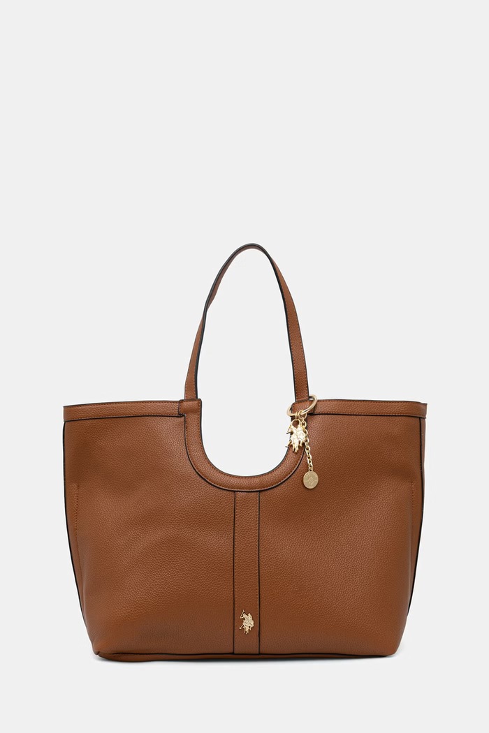U.S. Polo Assn. torebka shopper damska z imitacji skóry LAWSON brązowy BEU8L9054WVP