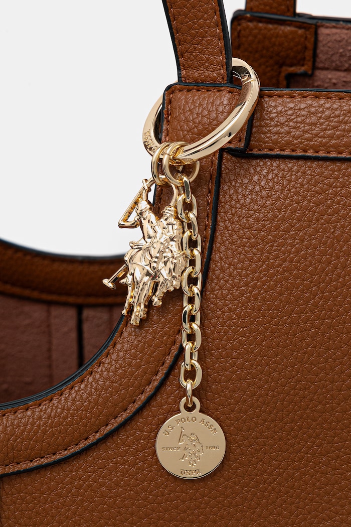 U.S. Polo Assn. torebka shopper damska z imitacji skóry LAWSON brązowy BEU8L9054WVP