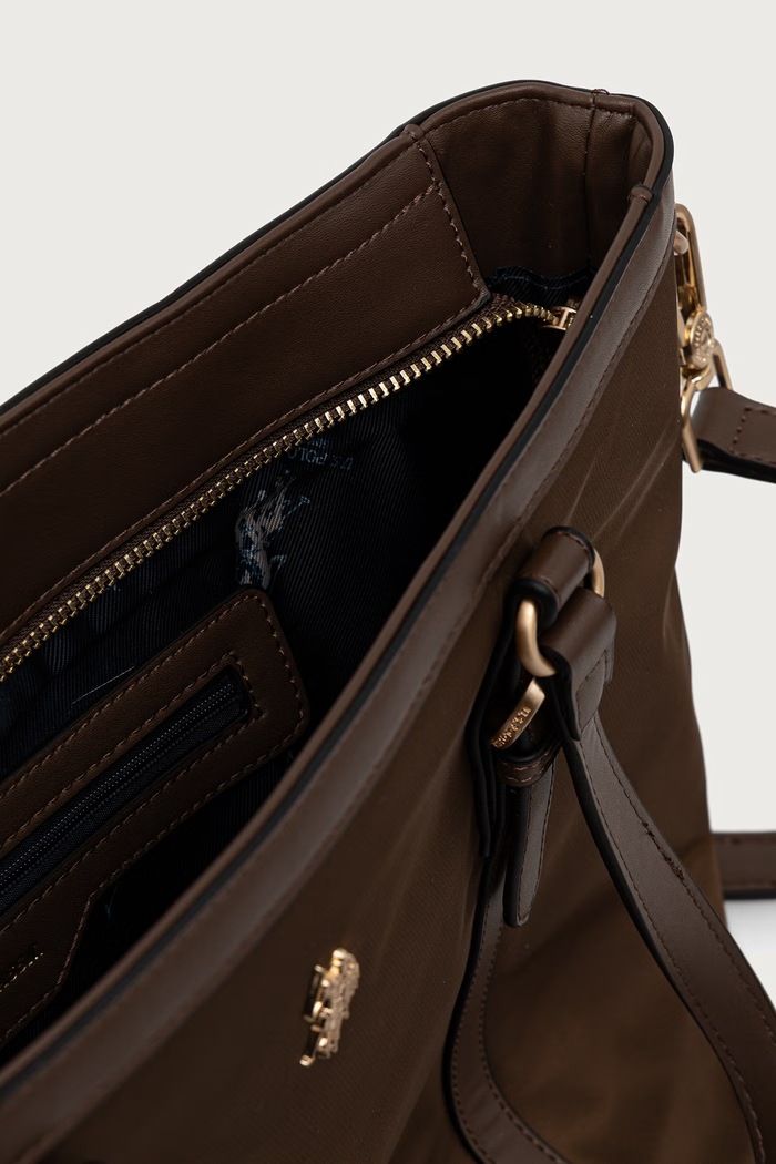 Nákupní taška dámská HOUSTON U.S. Polo Assn. hnědá BEUHU6377WZC