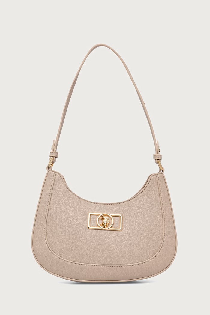 U.S. Polo Assn. Torebka hobo damska z imitacji skóry JONES beżowy BEUJ89081WVP